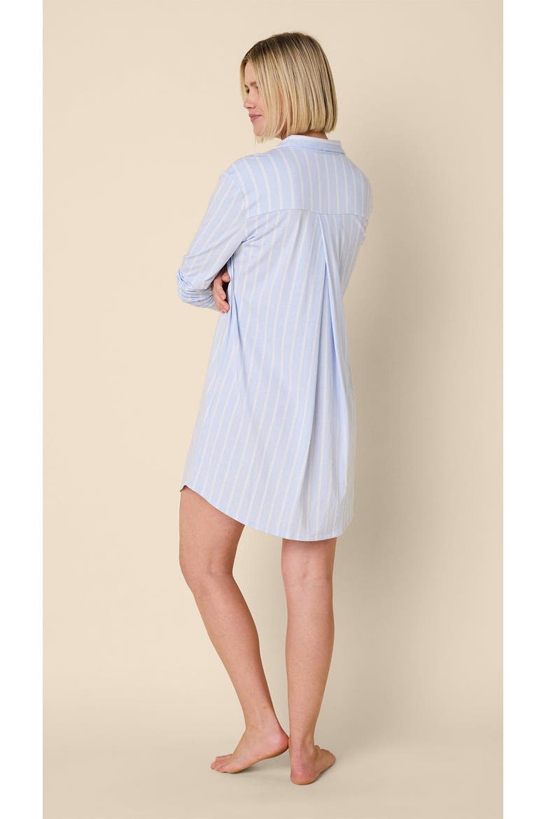 Pima Knit Night Shirt, Alternate, color, Heritage Stripe Blue