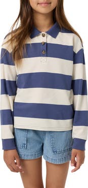 O'Neill Kids' Kyra Striped Long Sleeve Polo
