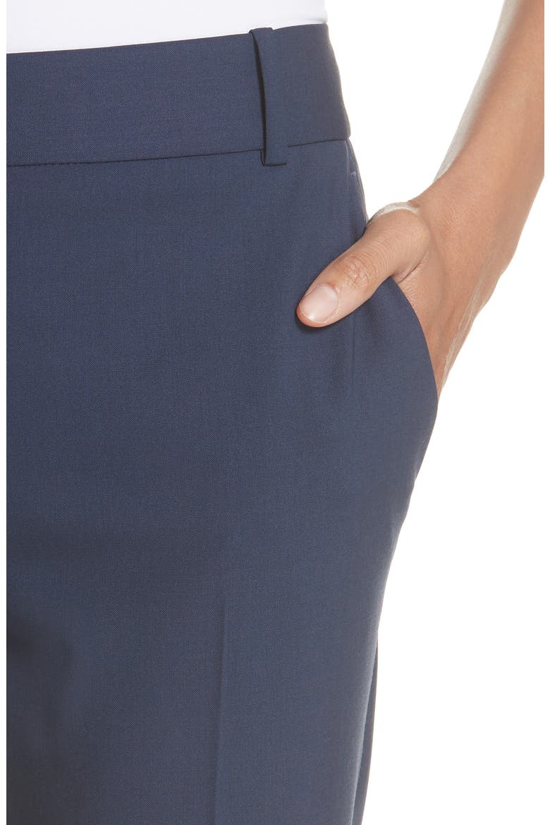 Straight Leg Stretch Wool Trousers, Alternate, color, SEA BLUE