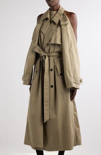 Balenciaga Cotton Twill Halter Trench Dress | Nordstrom