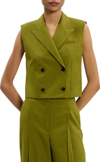 Theory Double Breasted Crop Vest | Nordstrom