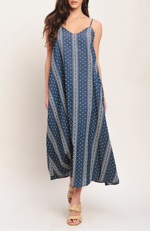 Embroidered Sleeveless Maxi Dress