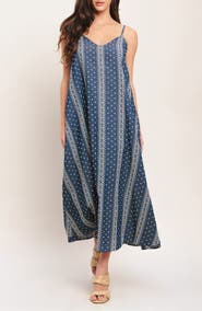 FLYING TOMATO Embroidered Sleeveless Maxi Dress