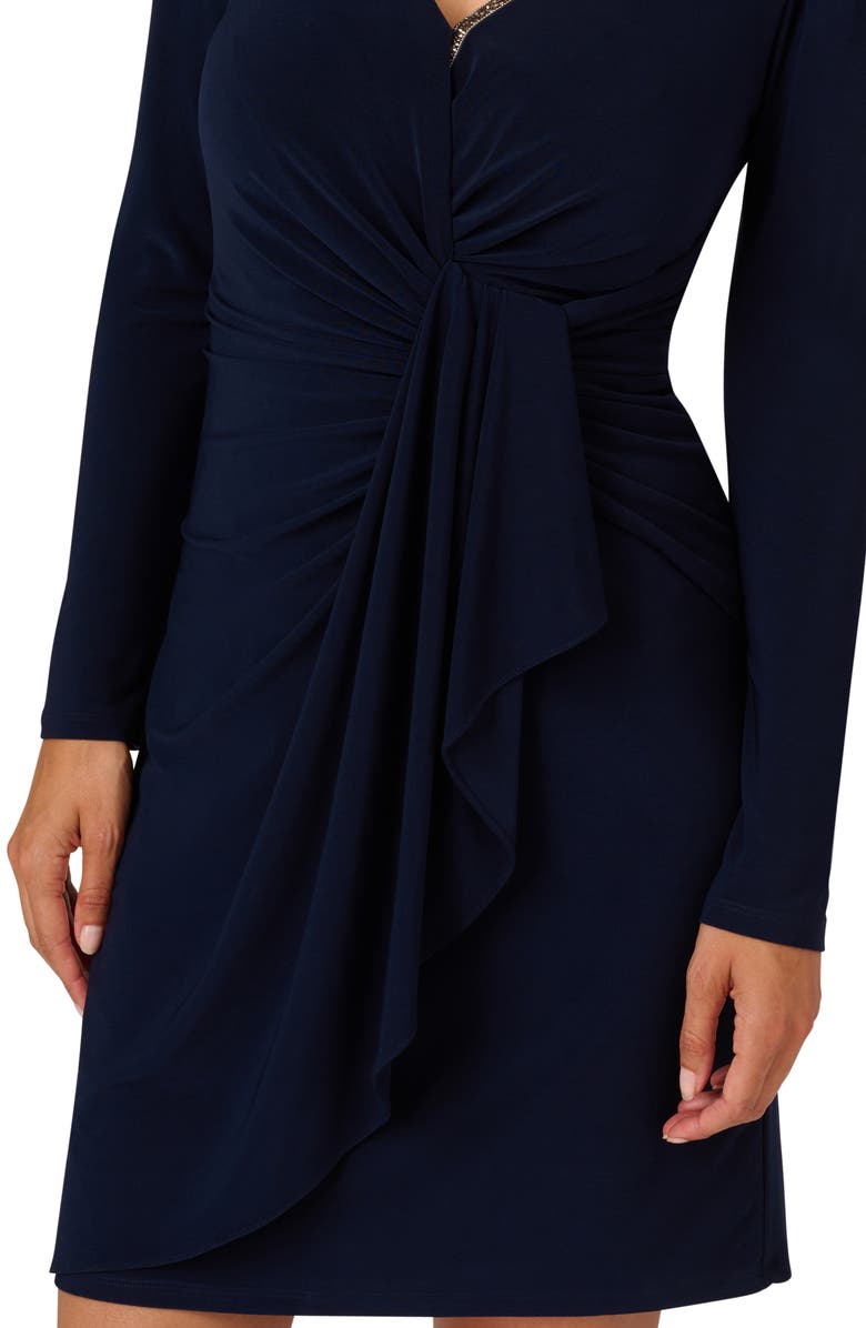 Adrianna Papell Beaded Long Sleeve Sheath Dress | Nordstrom