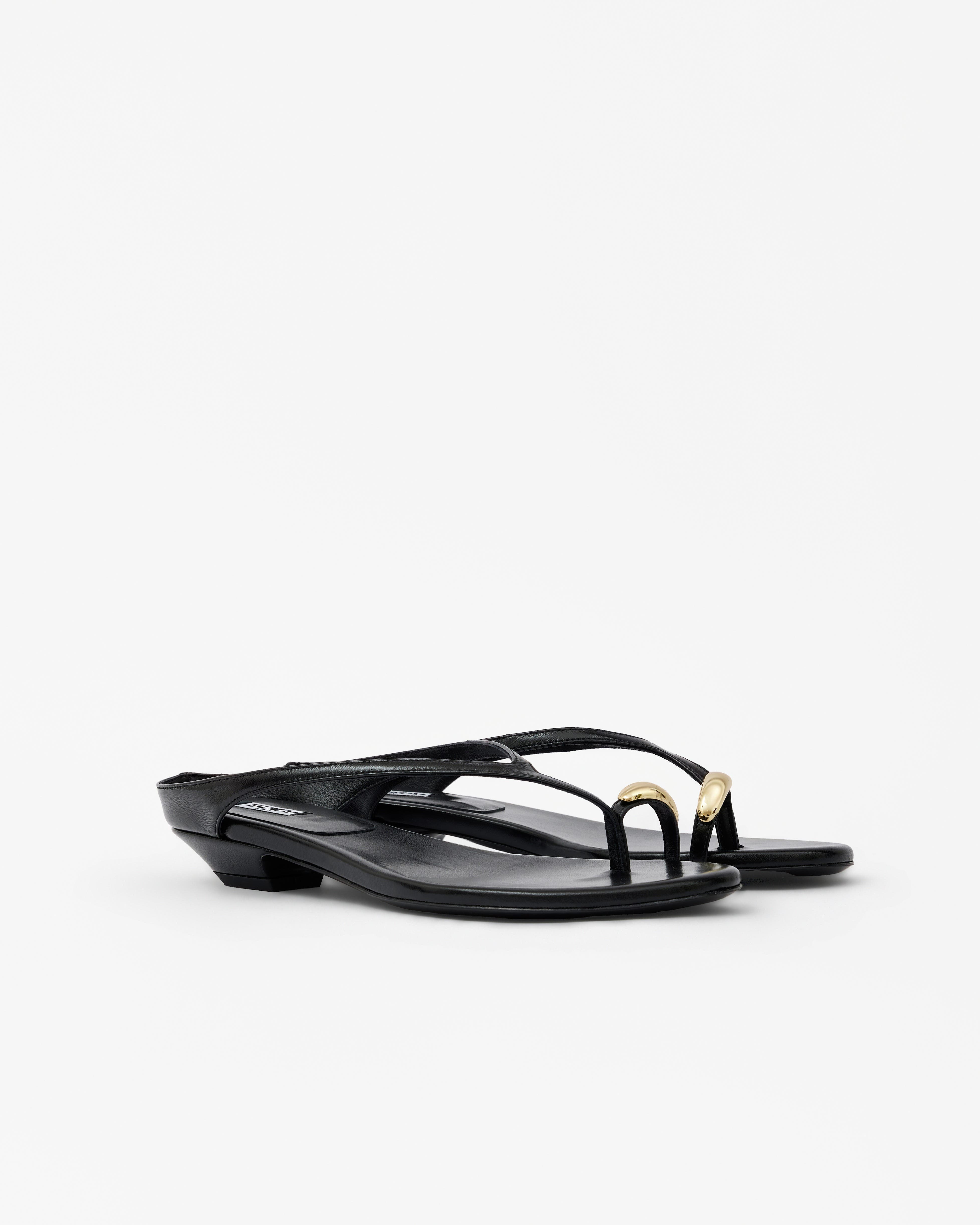 MI/MAI Juno Jewel Detail Flat Sandals, Alternate, color, Black
