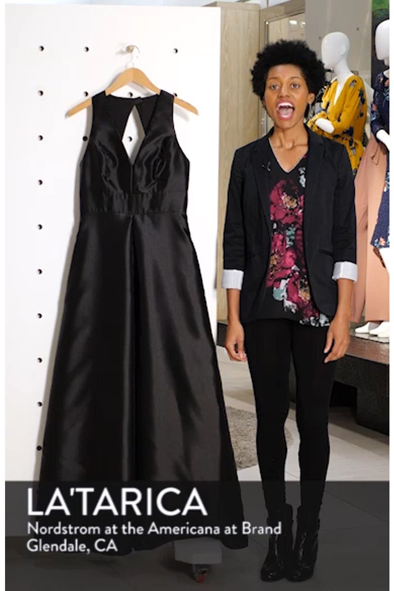 Cutout Back Satin A-Line Gown video