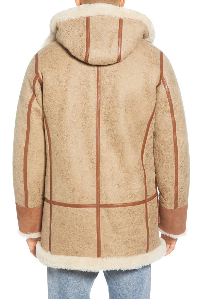 Yates Genuine Shearling Hooded Parka, Alternate, color, SAND