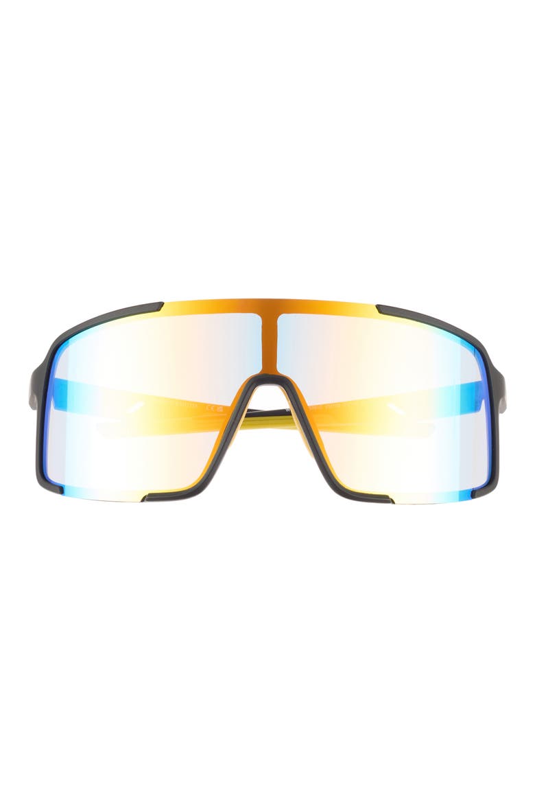 130mm Mirror Shield Sunglasses, Main, color, BLACK/ YELLOW