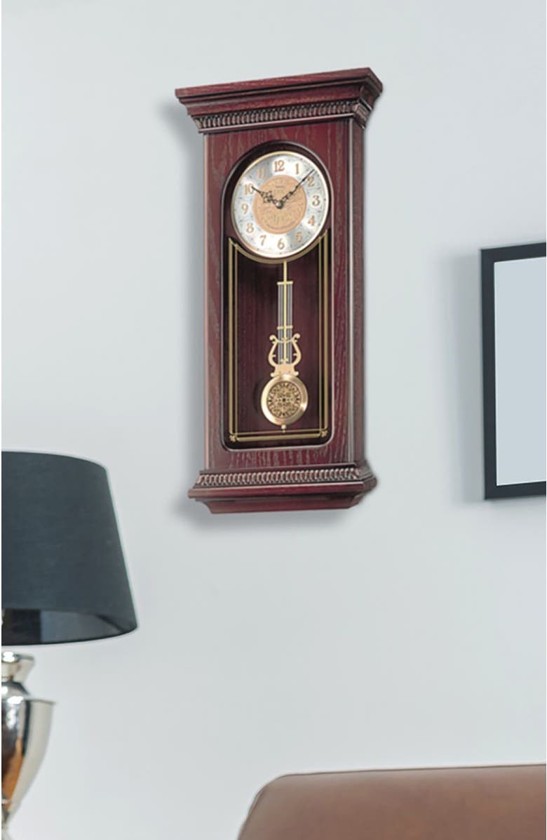 Seiko Mahogany Pendulum Chime Clock, Alternate, color, Brown