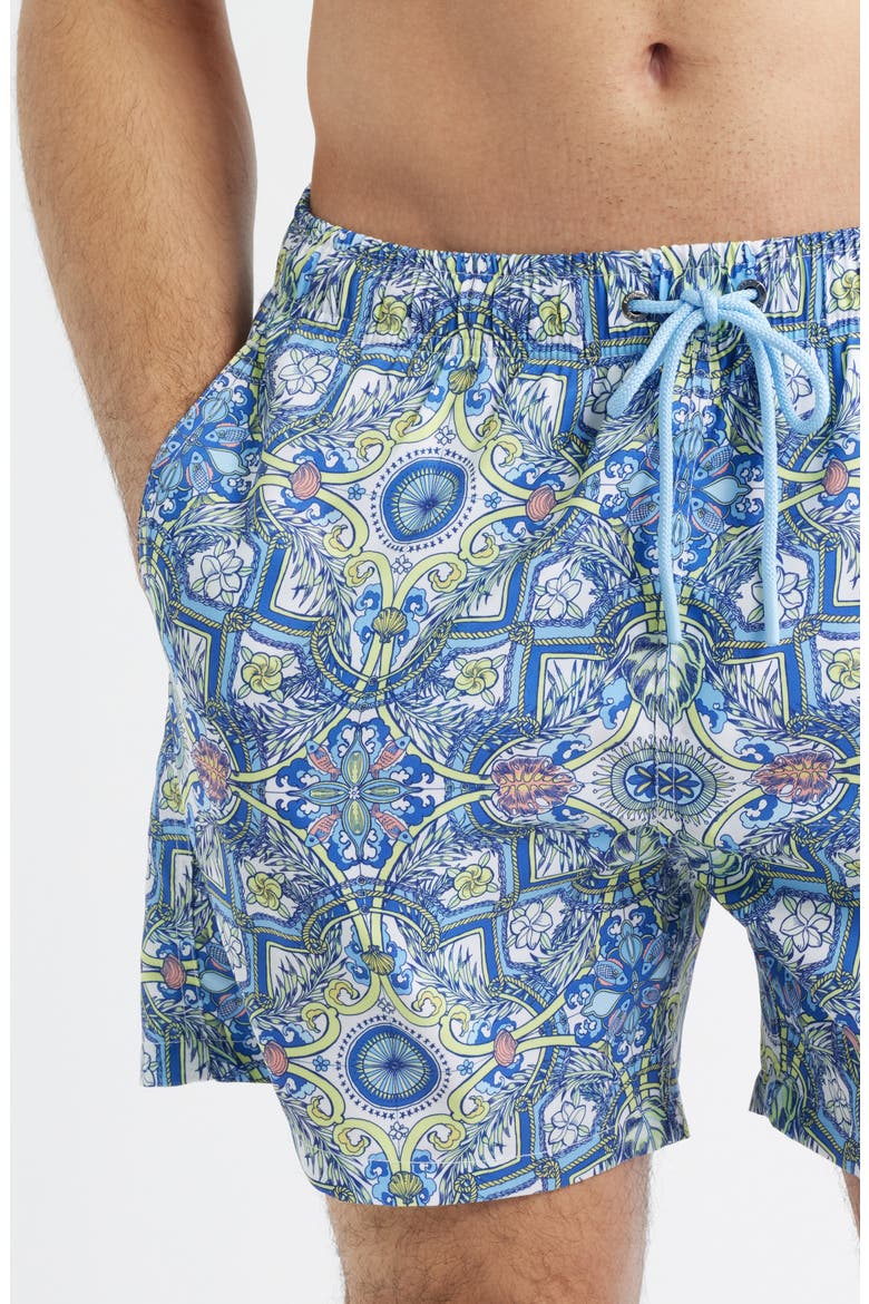 Tropical Floral Swim Trunks, Alternate, color, MULTI