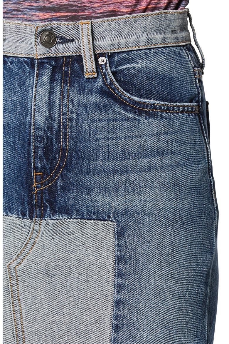 Paneled Denim Skirt, Alternate, color, AMAZED