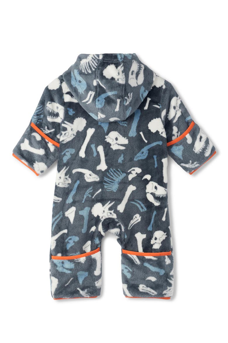 Dino Fossils Fleece Bunting, Alternate, color, BLUE NIGHTS