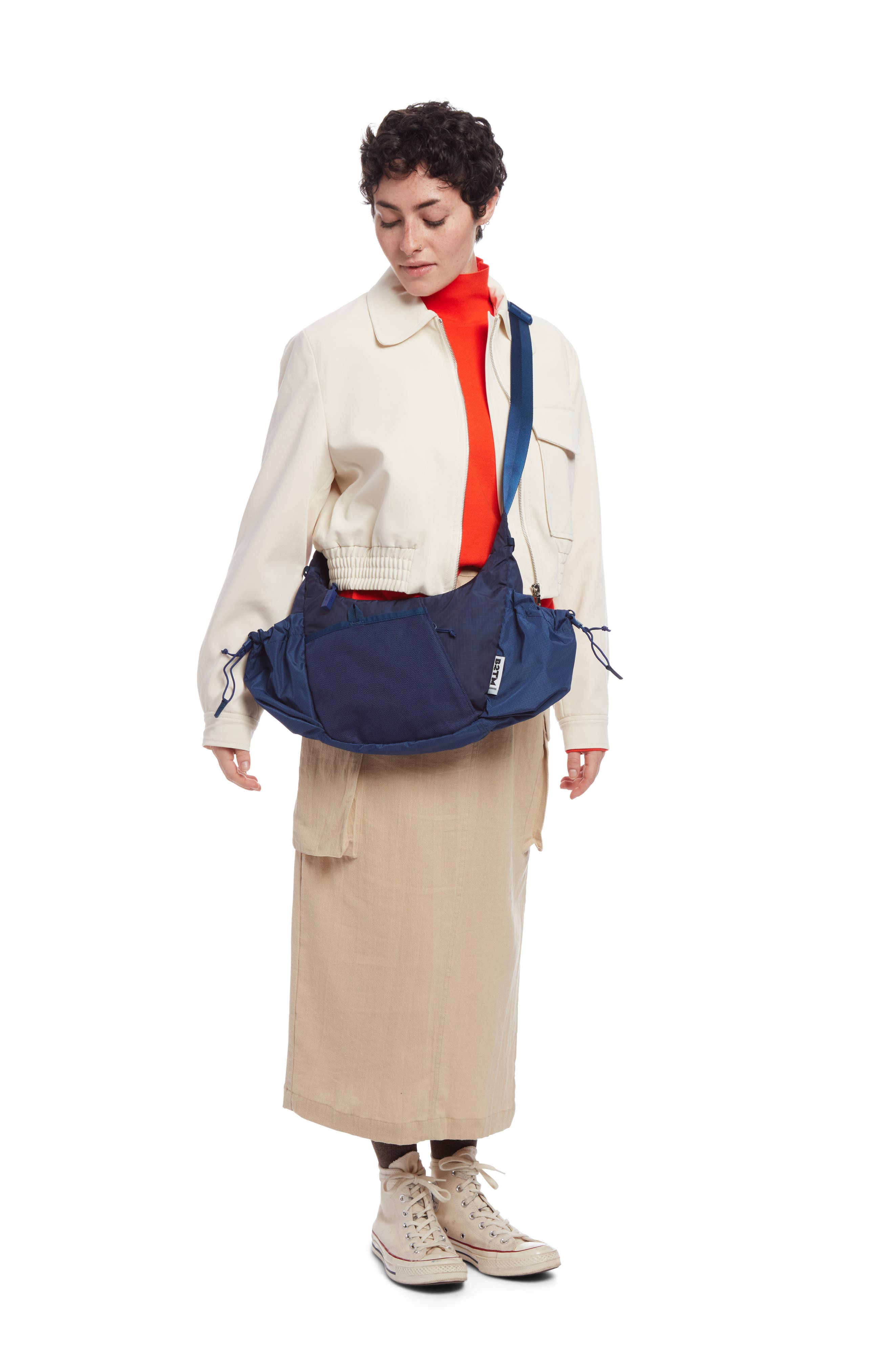 Baboon to the Moon Crescent Crossbody Bag, Alternate, color, Navy