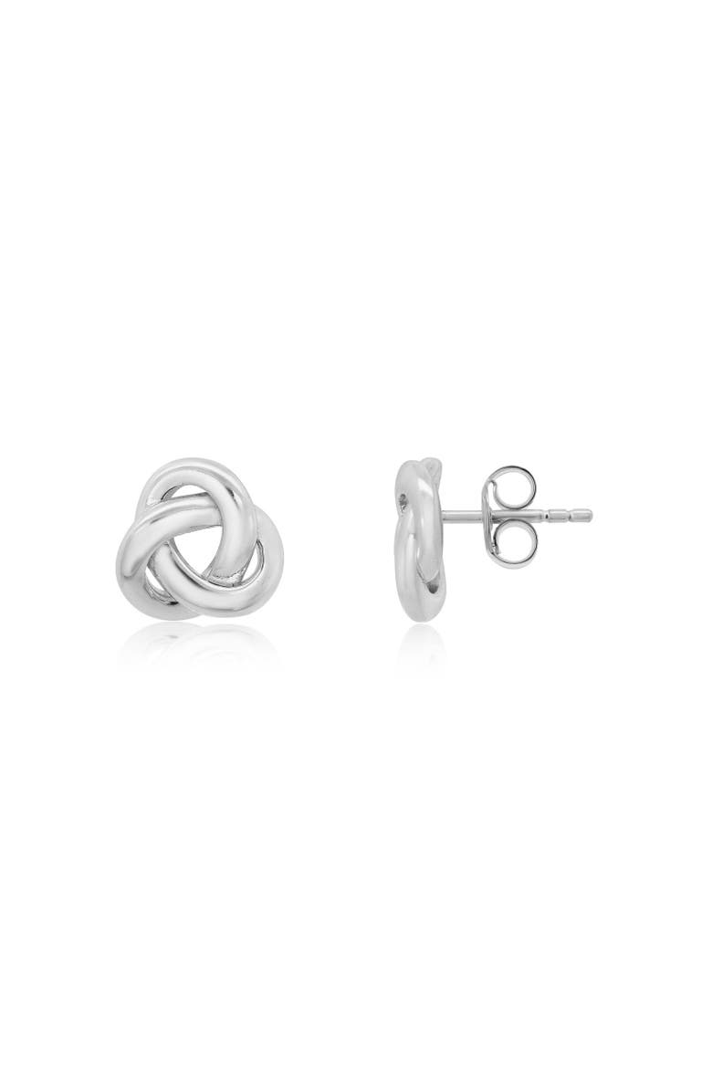 Classic Love Knot Stud Earrings, Main, color, Sterling Silver