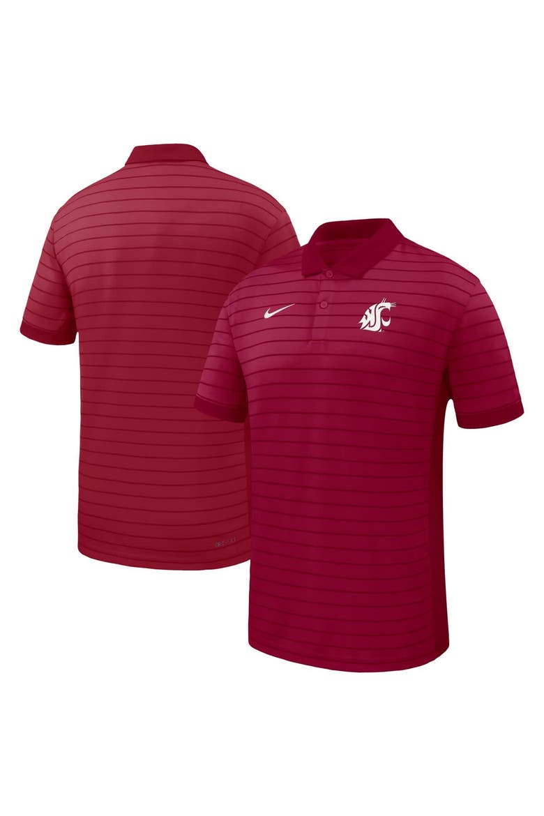 Men's Nike Crimson Washington State Cougars 2025 Early Season Coaches Sideline Victory Stripe Performance Polo, Main, color, Crimson