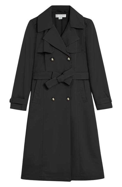Noize Long Trench Coat In Black