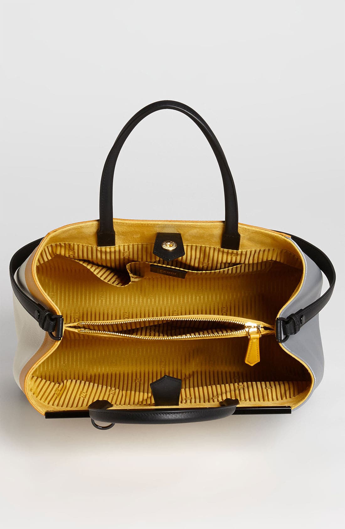 Fendi '2Jours 3D - Medium' Leather Shopper, Alternate, color, 