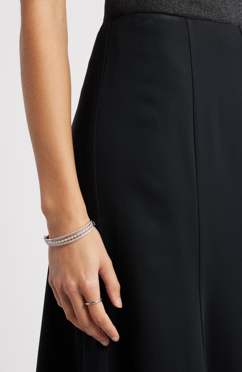 Nordstrom Seamed Layered Midi Skirt, Alternate, color, Black