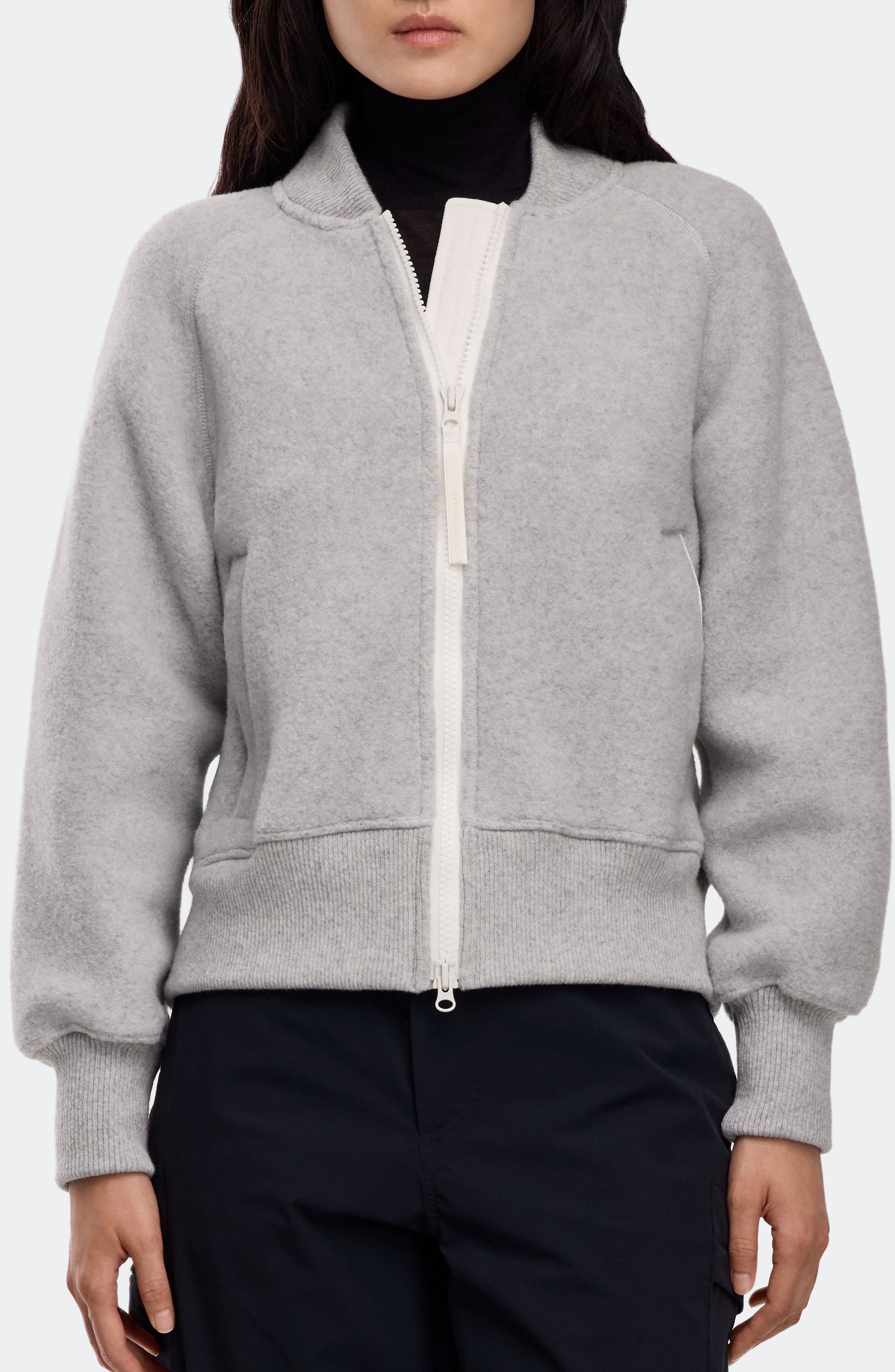 Canada Goose Sierra Fleece Bomber Jacket In Gray