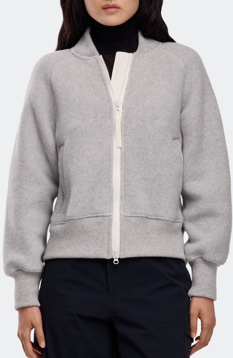 Canada Goose Sierra Fleece Bomber Jacket, Main, color, Silver Birch Heather