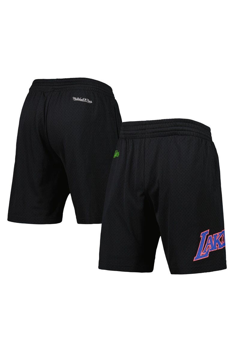 Men's Mitchell & Ness Black Los Angeles Lakers Hardwood Classics Color Bomb Energy Shorts, Main, color, Black