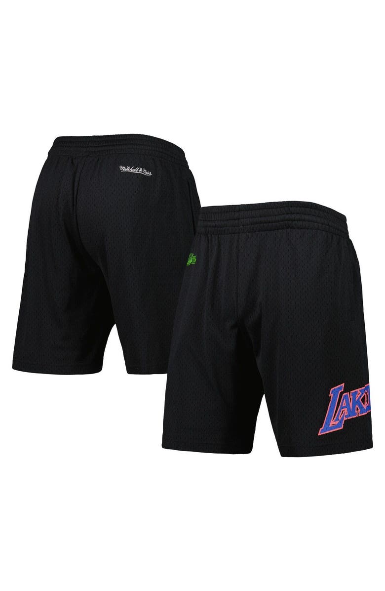 Mitchell & Ness Men's Mitchell & Ness Black Los Angeles Lakers Hardwood Classics Color Bomb Energy Shorts, Main, color,
