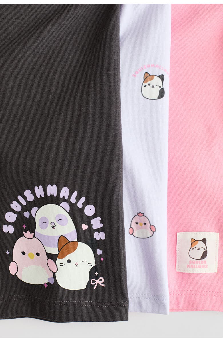 H&M 3-pack bike shorts with motif, Alternate, color, Dark Gray/Squishmallows