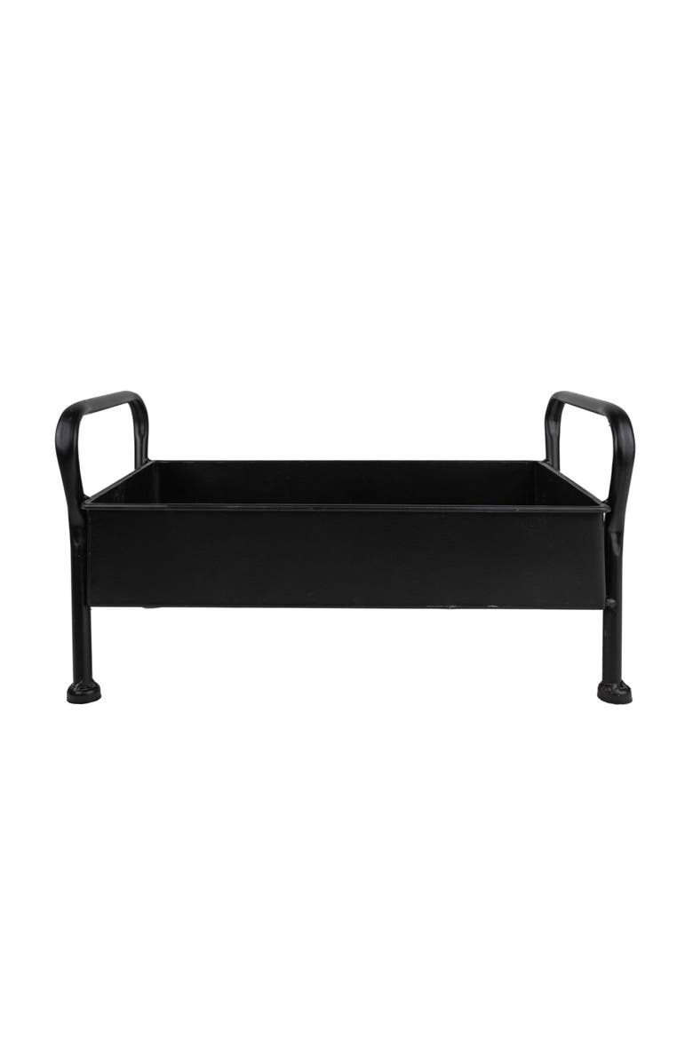 Foreside Home and Garden Footed Caddy Black Metal, Main, color, Black