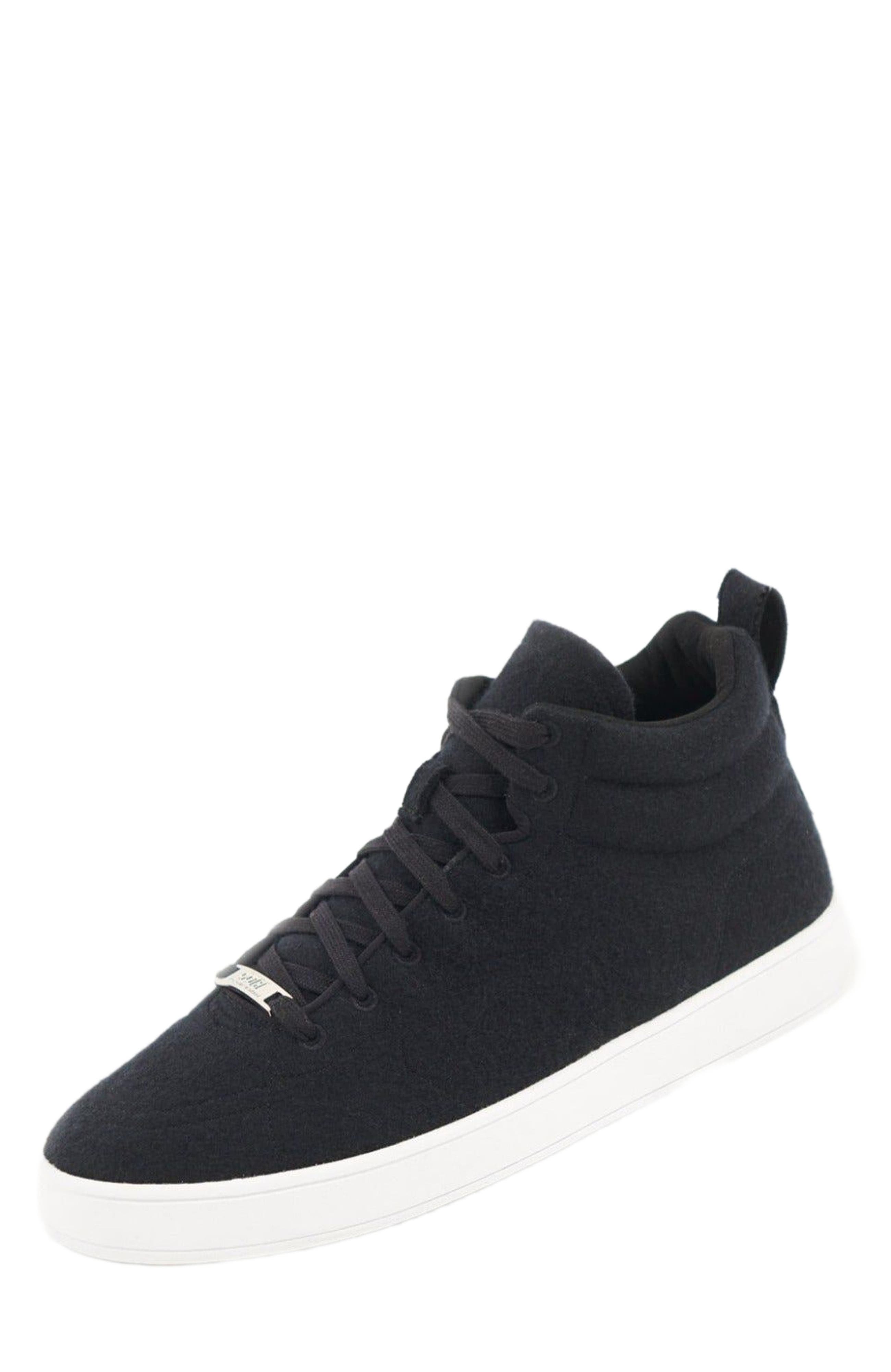 GOBI Mongolian Cashmere Cashmere High-Top Sneakers, Alternate, color, Black