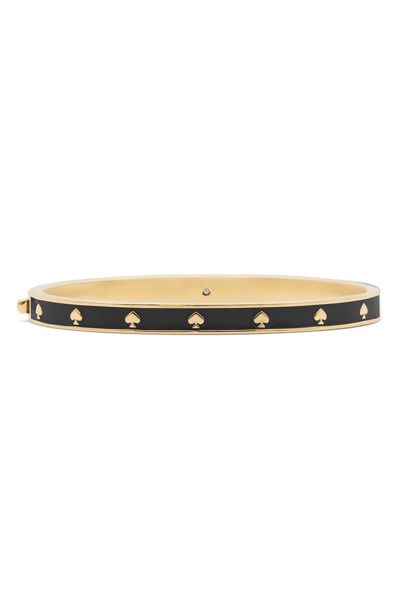 Kate Spade New York spot the spade enamel bangle bracelet, Main, color, Black