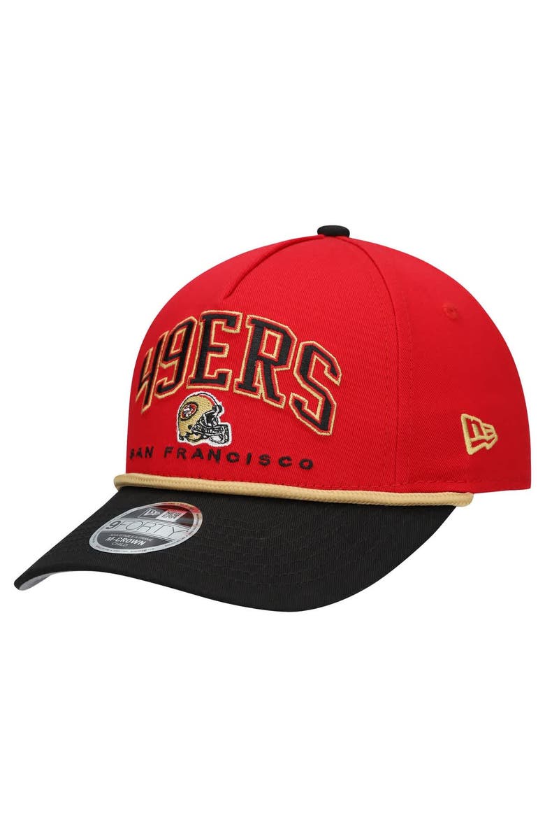 New Era Preschool New Era  Scarlet/Gold San Francisco 49ers  Arch COOLERA 9FORTY A-Frame M-Crown Adjustable Hat, Main, color, Scarlet