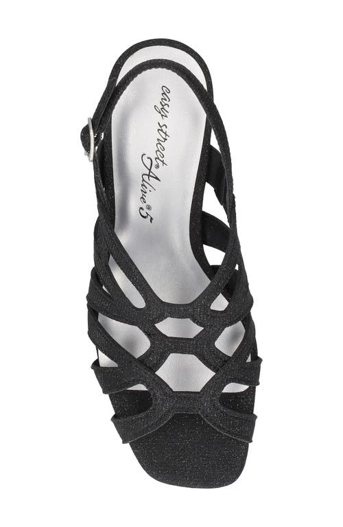 Easy Street Jetty Slingback Sandal In Black Glitter
