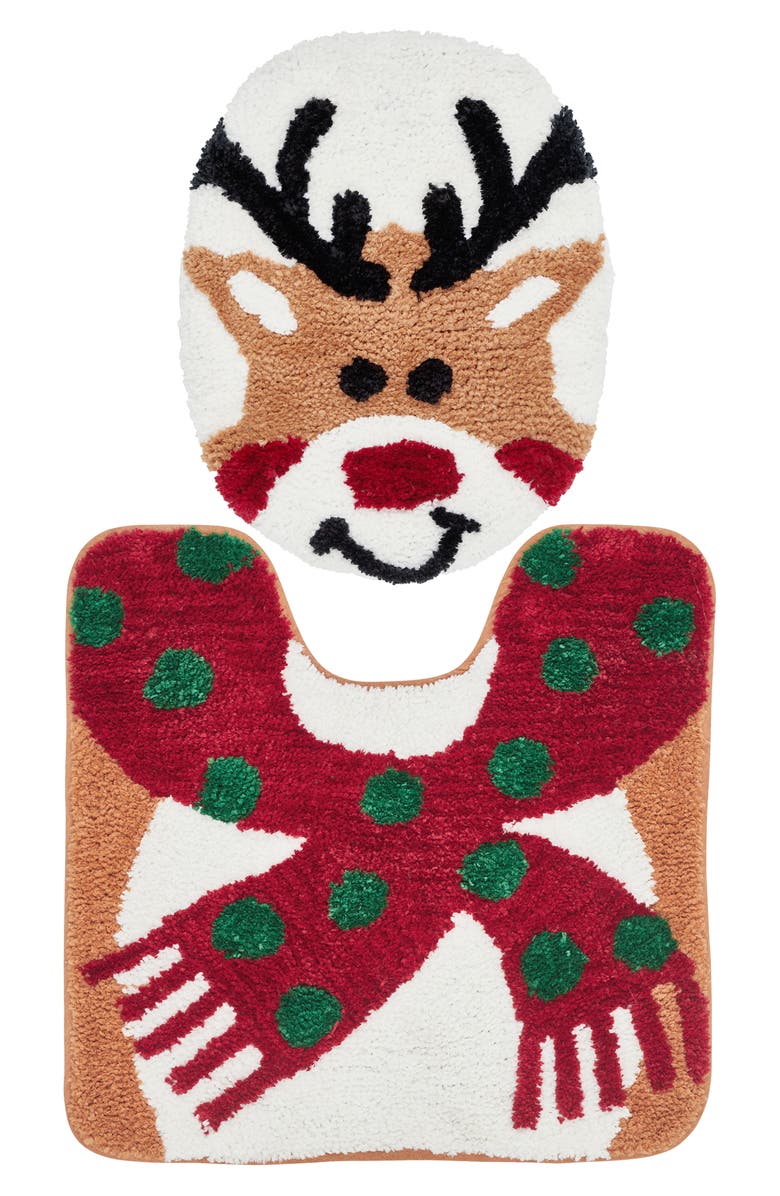 VCNY HOME Reindeer Holiday 2-Piece Set Bath Mat, Main, color,