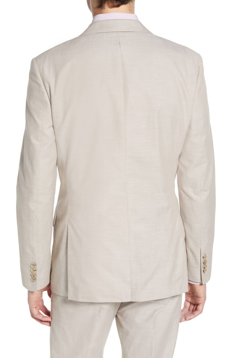 Slim Fit Chambray Cotton Blazer, Alternate, color, SAND CHAMBRAY