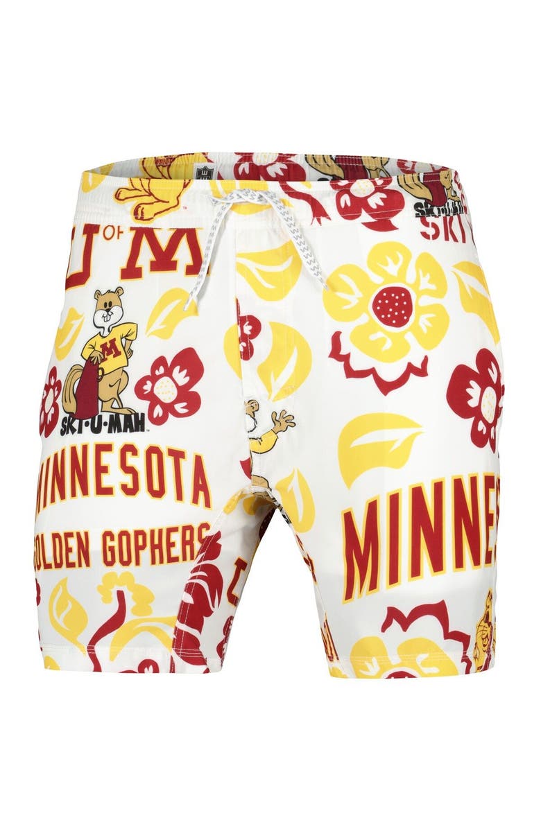 Wes & Willy Men's Wes & Willy  White Minnesota Golden Gophers Vault Tech Swimming Trunks, Alternate, color, 