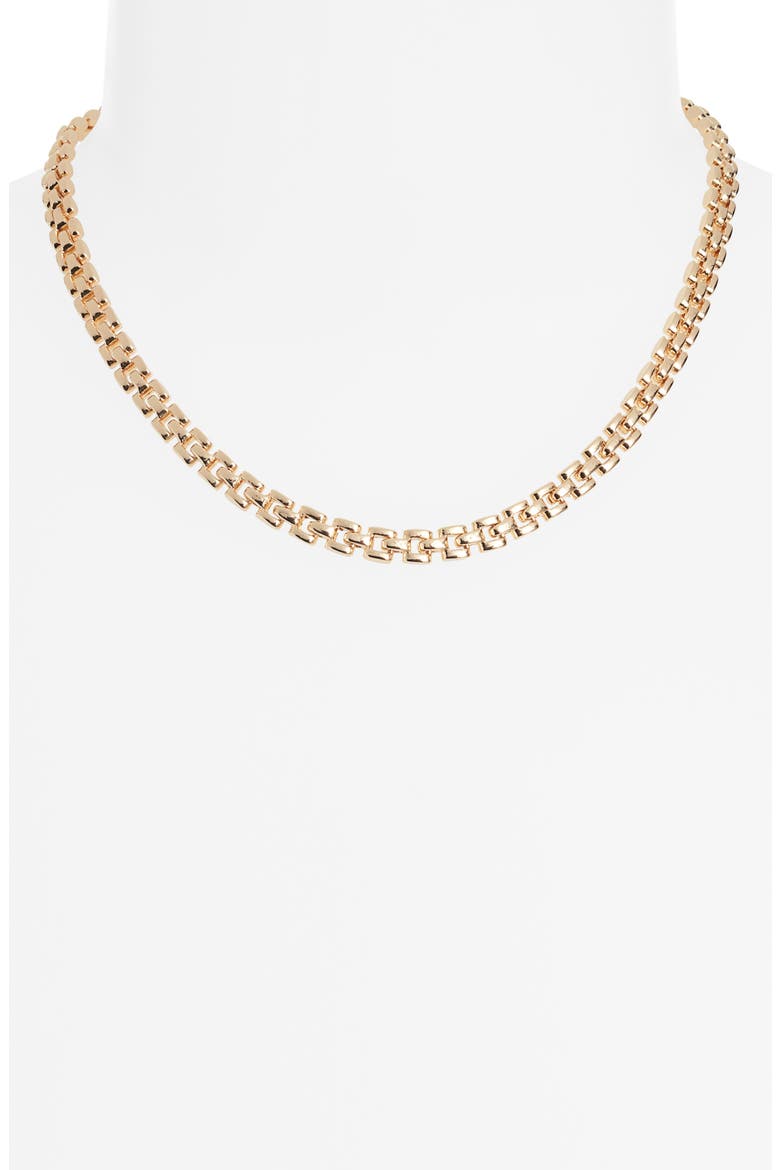 Square Link Chain Necklace, Alternate, color, GOLD