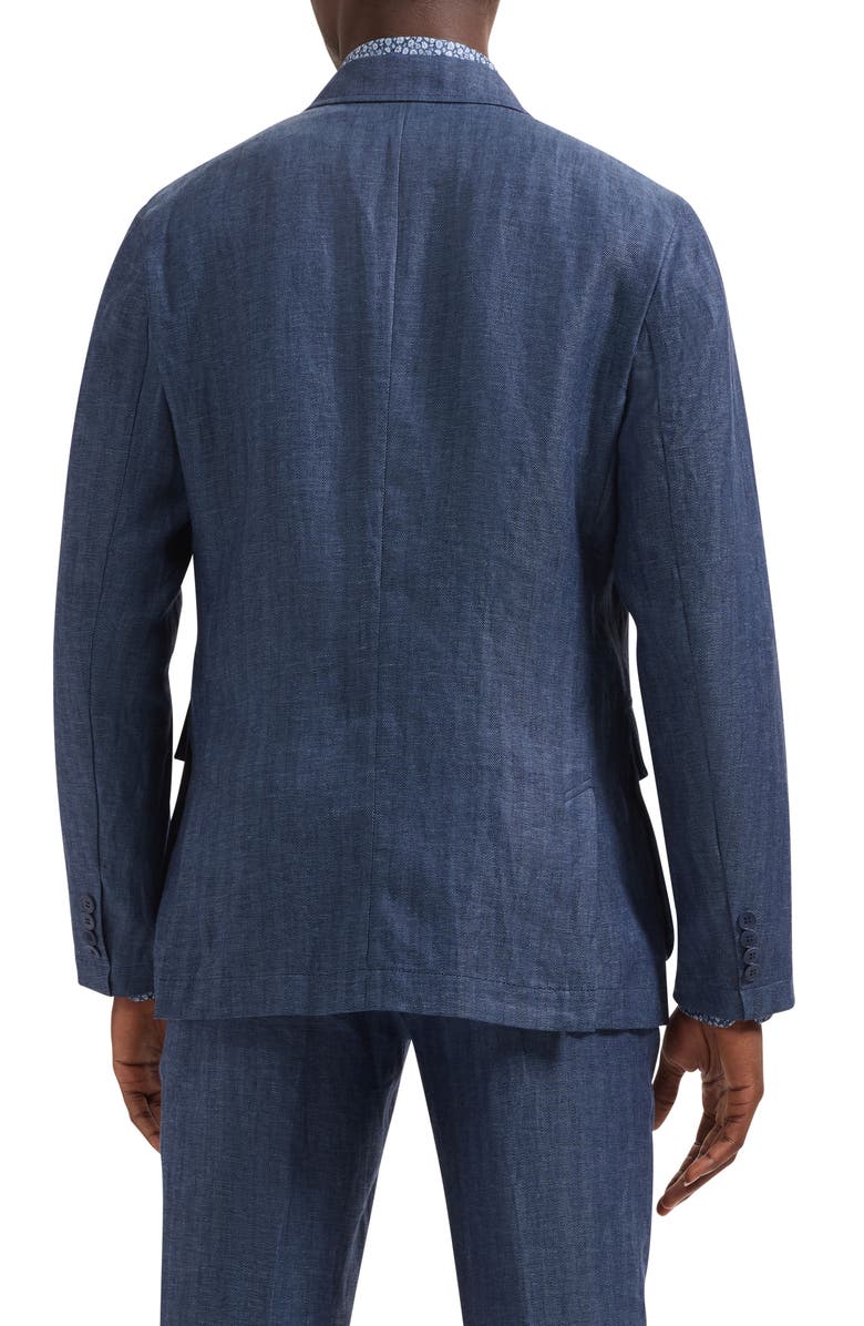 Bugatchi Linen Safari Jacket, Alternate, color, Navy