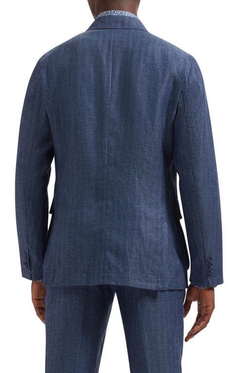 Bugatchi Linen Safari Jacket In Blue