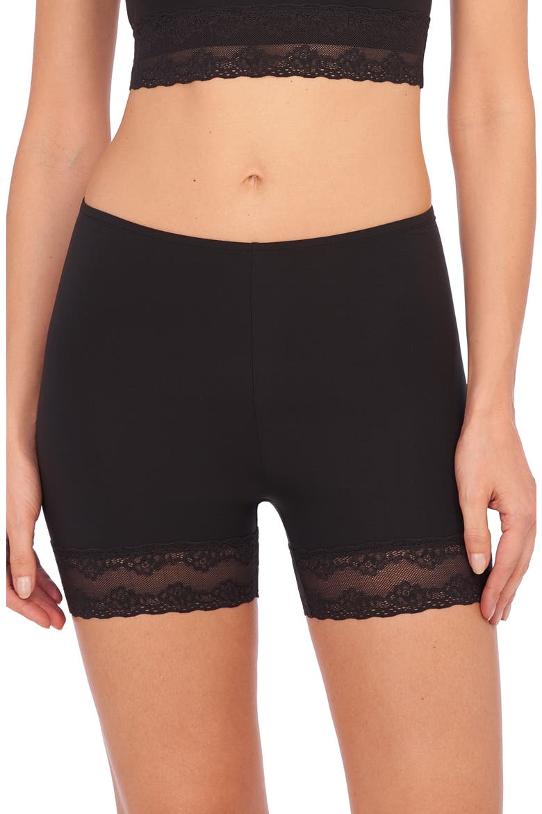 Bliss Perfection 2-Pack Lace Trim Shorts, Main, color, BLACK