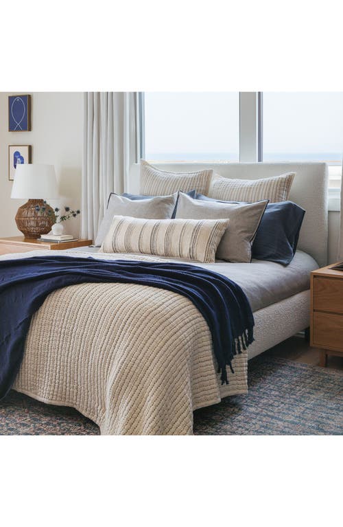 Crane Air Deep Current Knit Throw Blanket In Blue