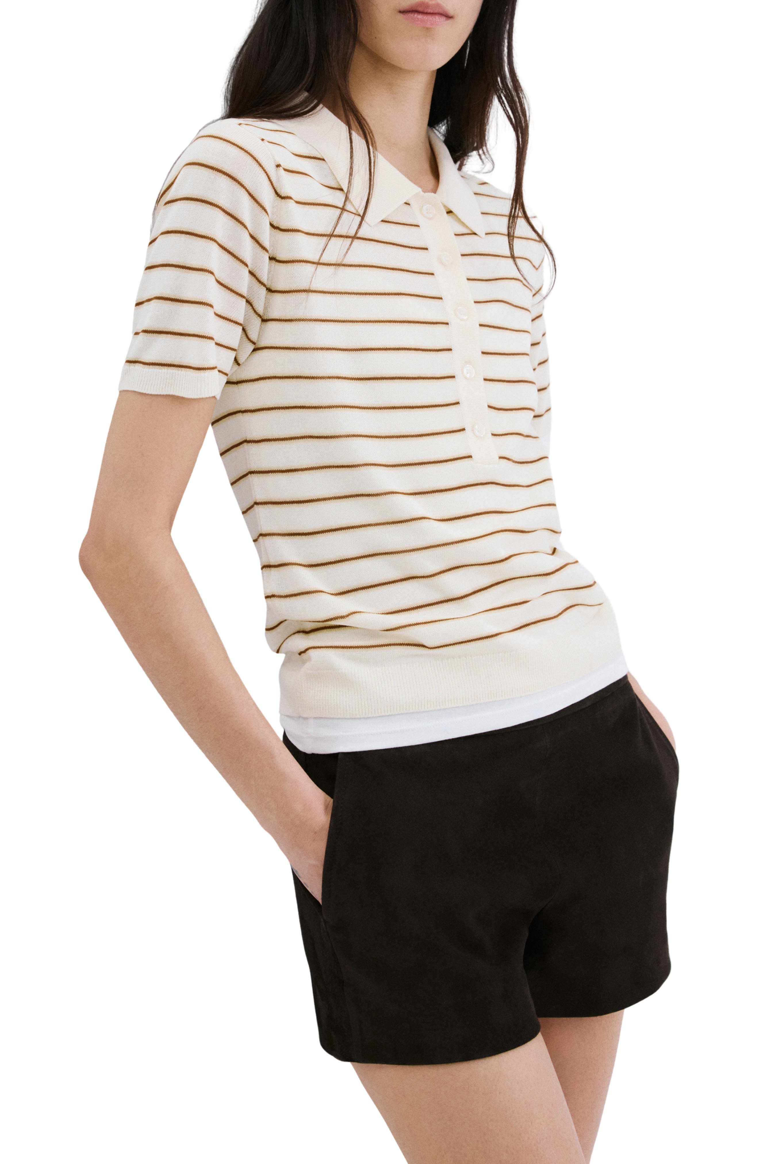 Short Sleeve Jersey Polo Sweater - image 3