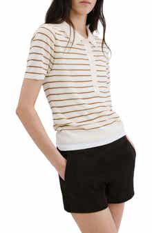 Short Sleeve Jersey Polo Sweater
