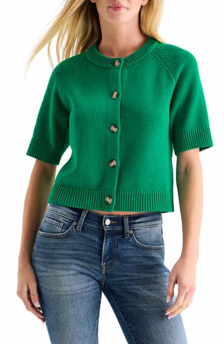 Lucky Brand Short Sleeve Crop Cardigan