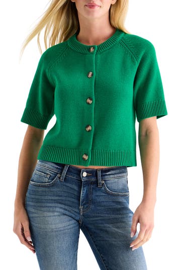 Lucky Brand Short Sleeve Crop Cardigan