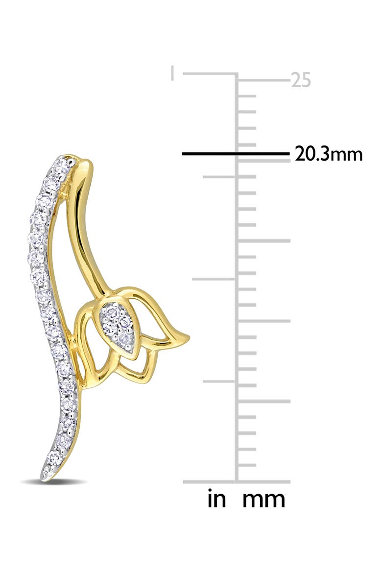 Diamond Floral Stud Earrings - 0.19ct., Alternate, color, GOLD