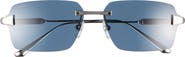 Cartier 63mm Polarized Gradient Rectangular Sunglasses