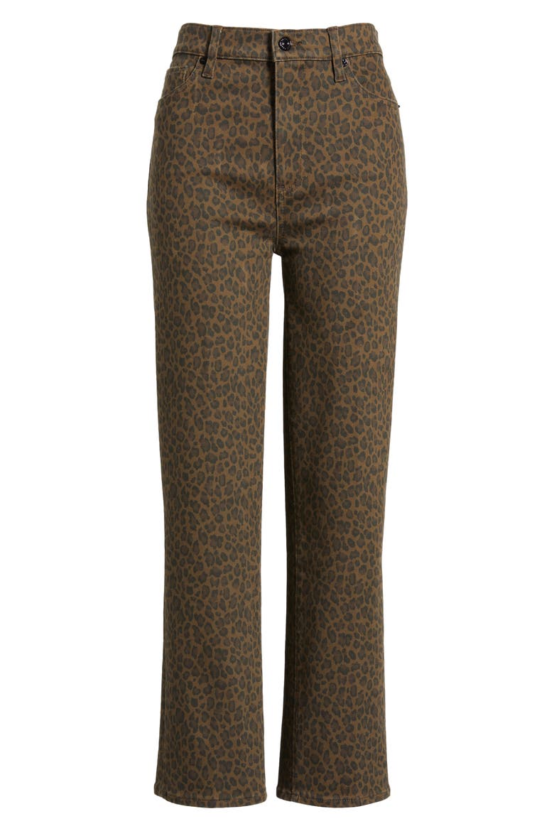 Le Sleek High Waist Ankle Straight Leg Jeans, Alternate, color, LEOPARD