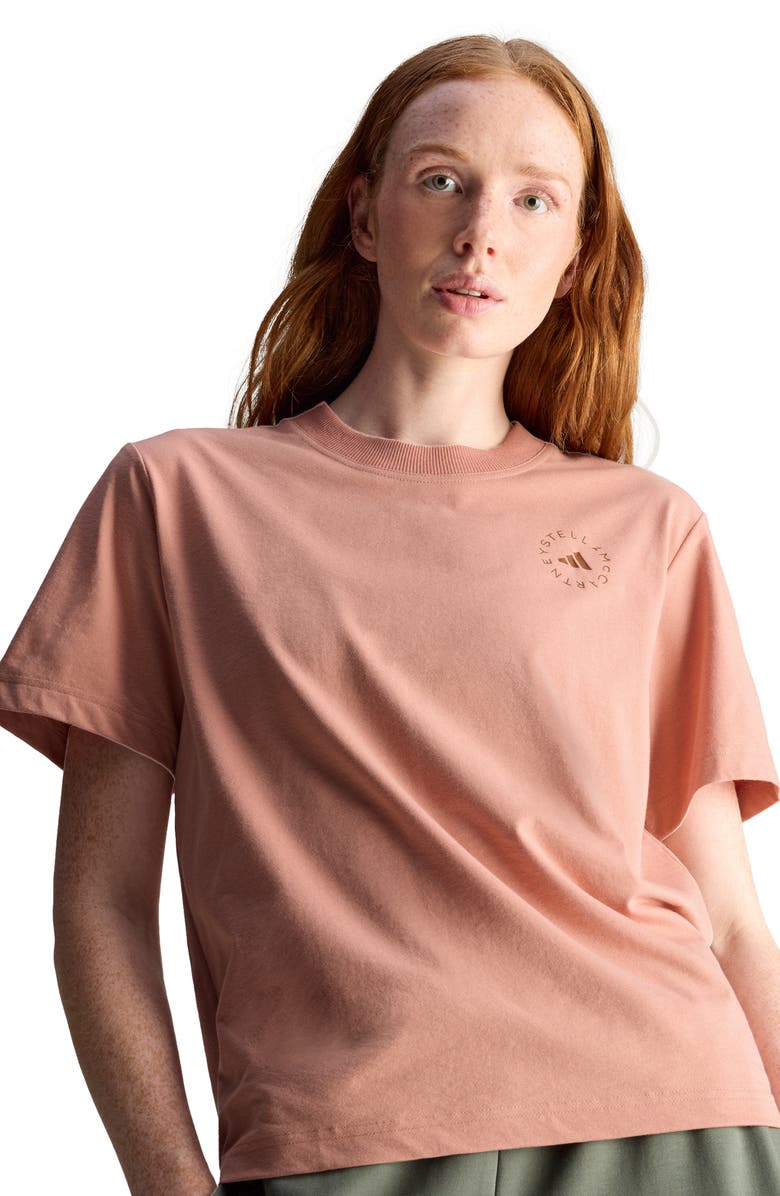 adidas Stella McCartney Short Sleeve T-Shirt, Alternate, color, Light/ Pastel Pink