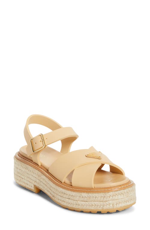 Prada Stride Flow Espadrille Platfrom Sandal In Neutral