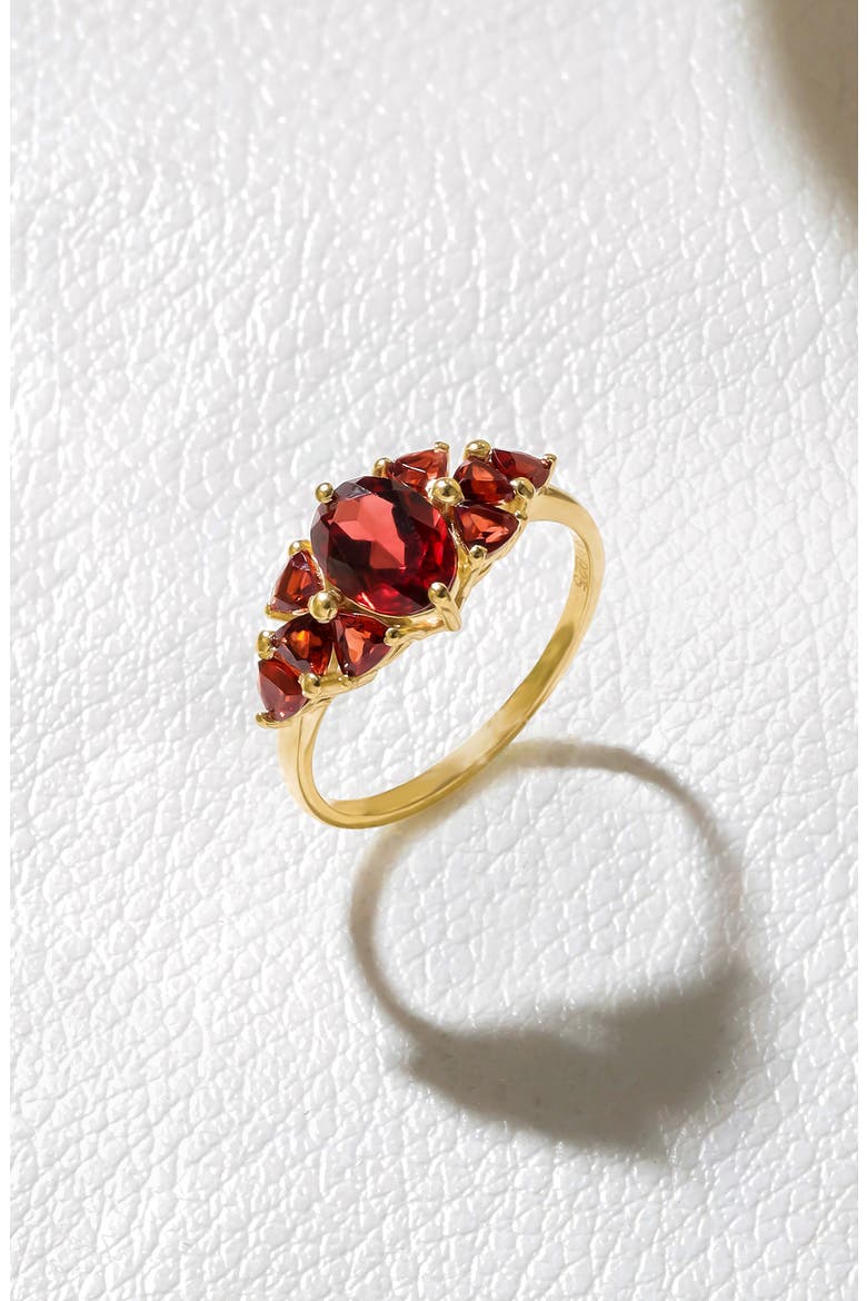 Graduated Garnet Ring, Alternate, color, RED